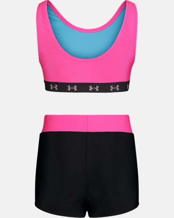 Little Girls' UA Swim Shorts Set, Pink, pdpMainDesktop image number 1